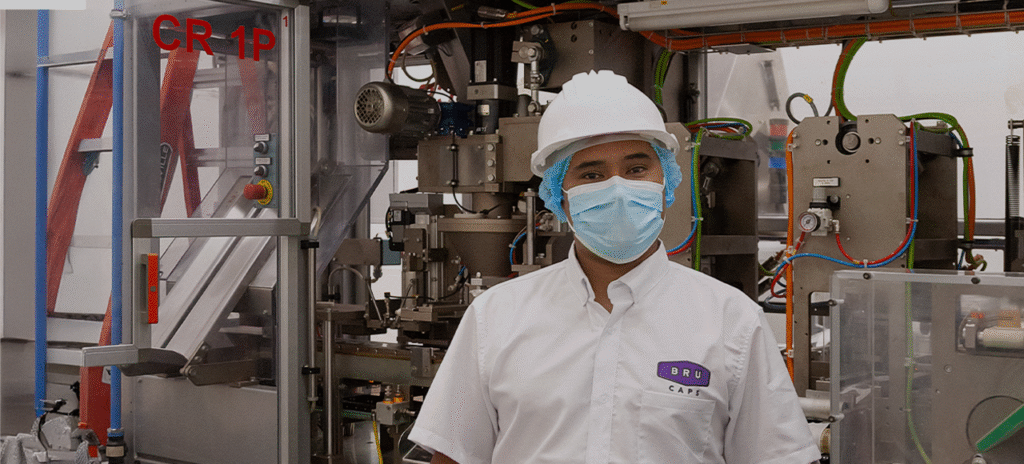 a man in a capsule manufacturing